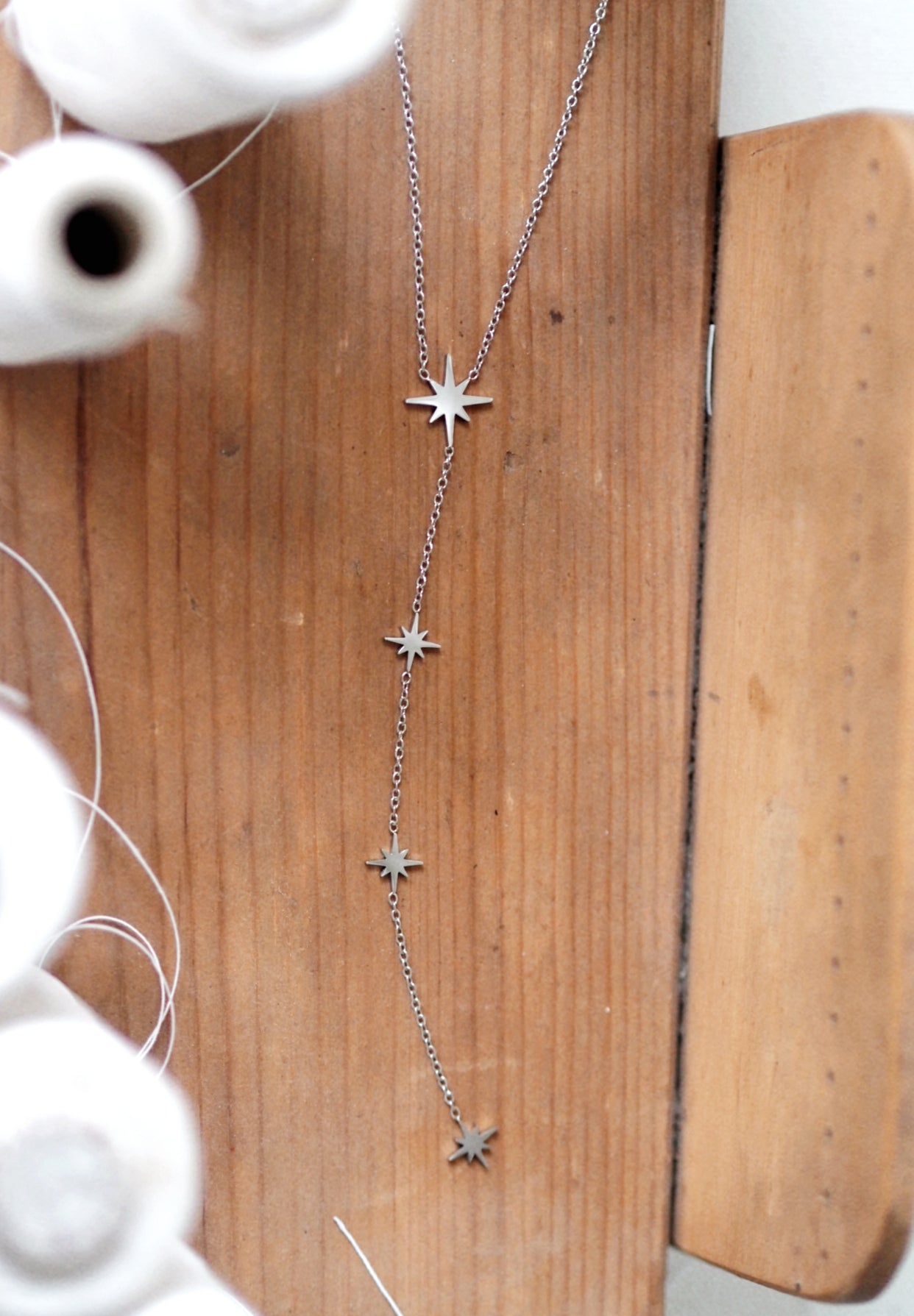 Aubrey Stars Necklace in Silver Colour