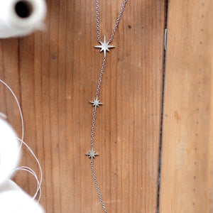 Aubrey Stars Necklace in Silver Colour