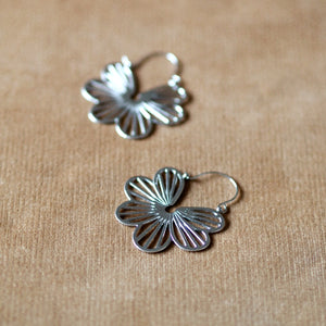 Madame Floral Earrings in silver colour