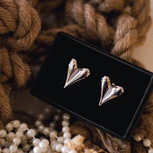 Amélie Heart Earrings In Silver Colour