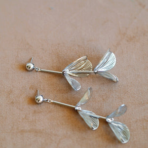 Alena Floral Earrings In Silver Colour
