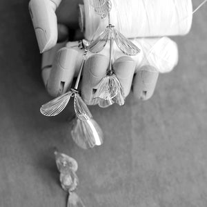 Alena Floral Earrings In Silver Colour