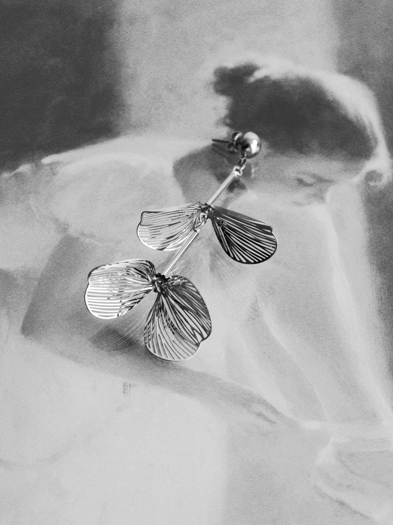 Alena Floral Earrings In Silver Colour