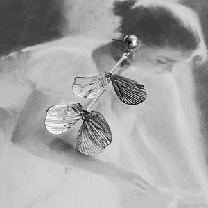 Alena Floral Earrings In Silver Colour