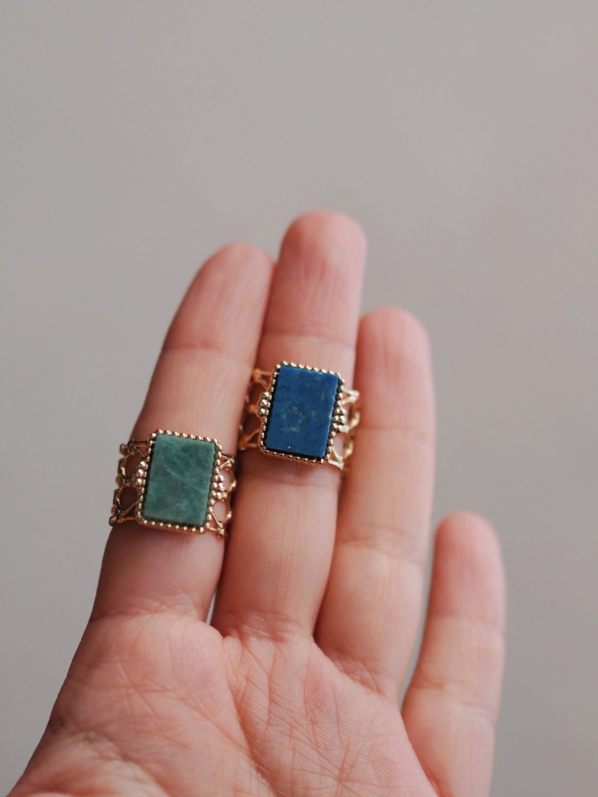 Amazonite Square Ring
