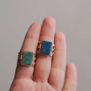 Amazonite Square Ring