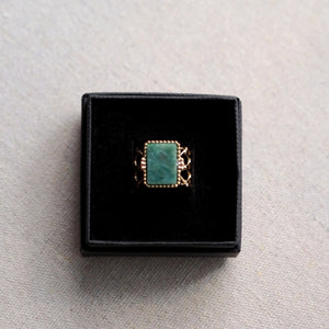 Amazonite Square Ring