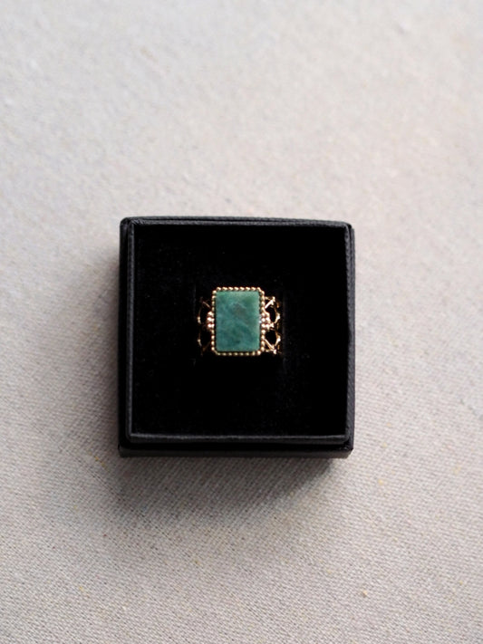 Amazonite Square Ring