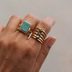 Amazonite Square Ring