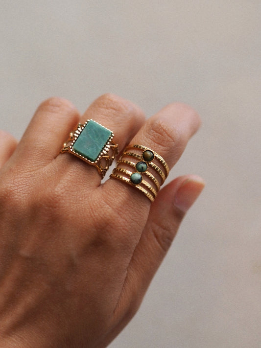 Amazonite Square Ring