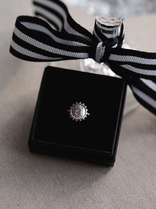 Sun With Rhinestones Ring / Silver Colour