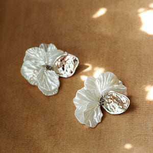 Judy Floral Earrings in Silver