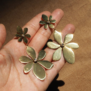 Ellen Floral Earrings in silver colour