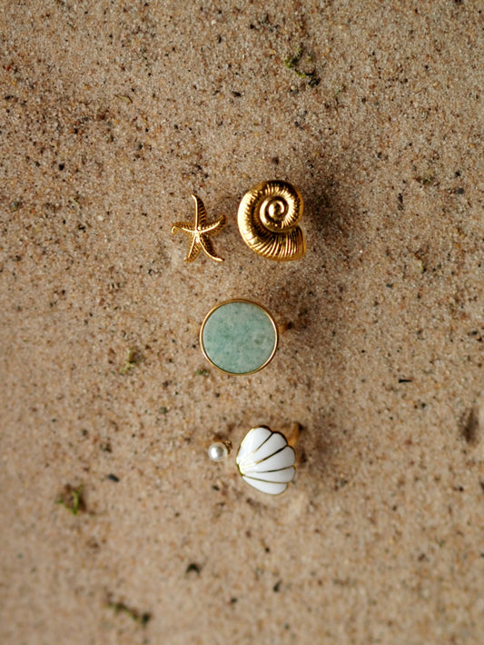 Simple Large Blue Stone Ring