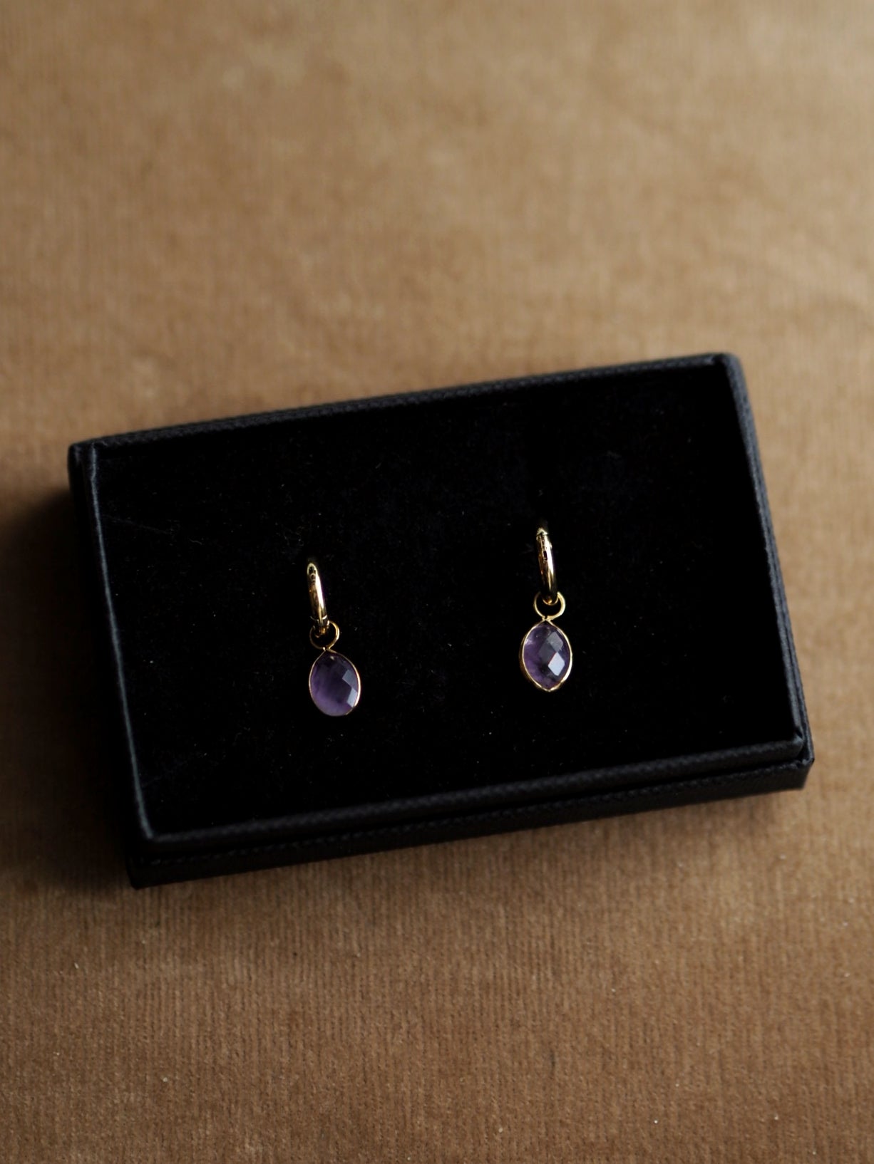 Little Amethyst Hoops