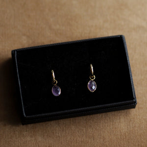 Little Amethyst Hoops
