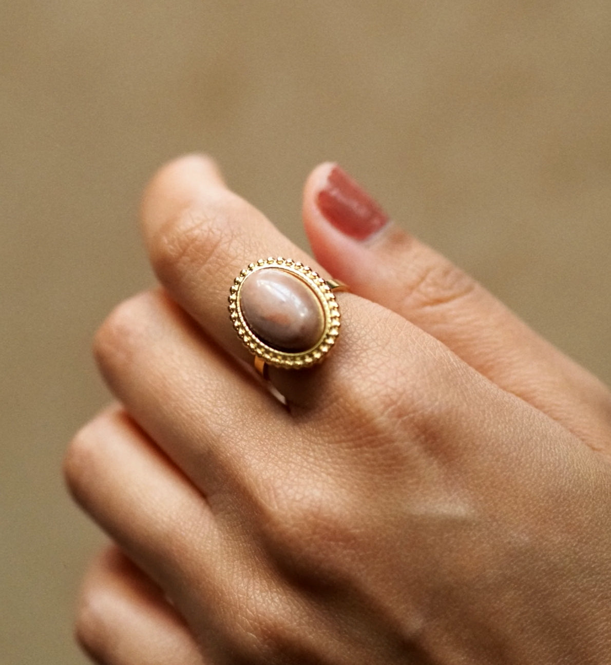 Dara Light Pink Stone Ring
