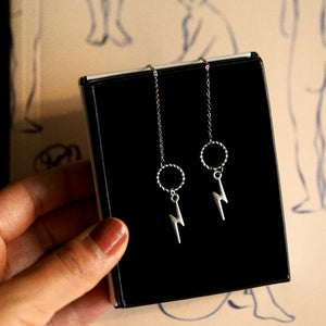 Atlas Signature Chain Earrings N°65 in silver colour