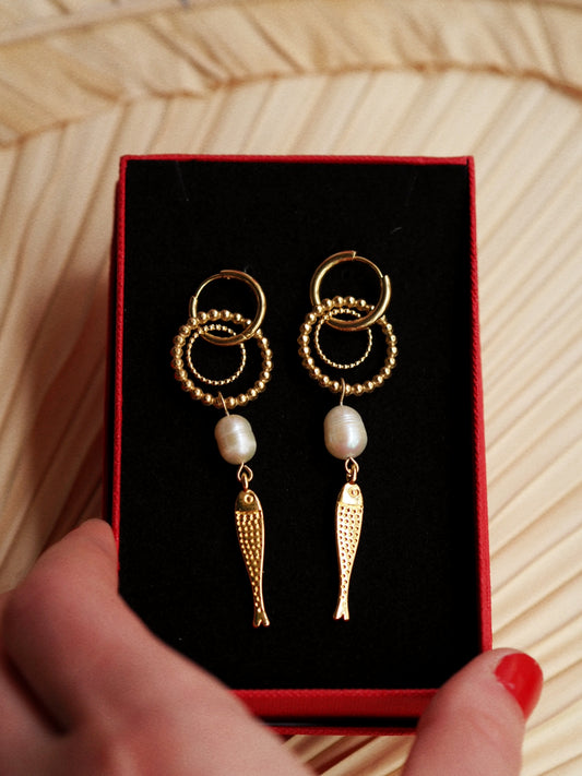 Atlas Fish Statement Hoop Earrings