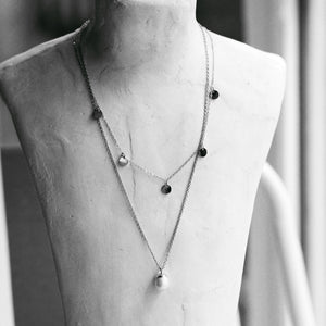 Summer Catch Coin Necklace In Silver Colour
