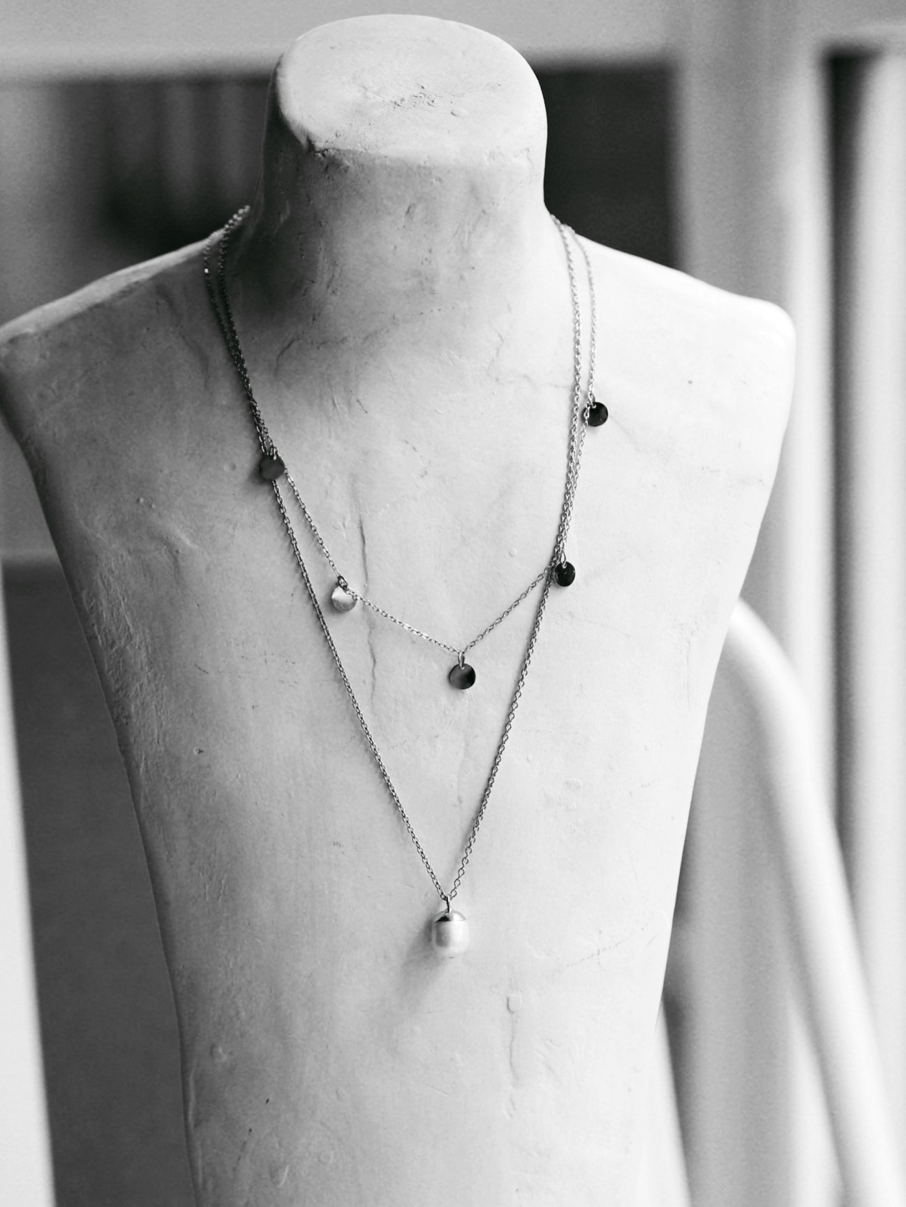 Summer Catch Coin Necklace In Silver Colour