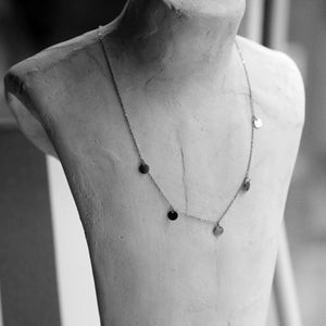 Summer Catch Coin Necklace In Silver Colour