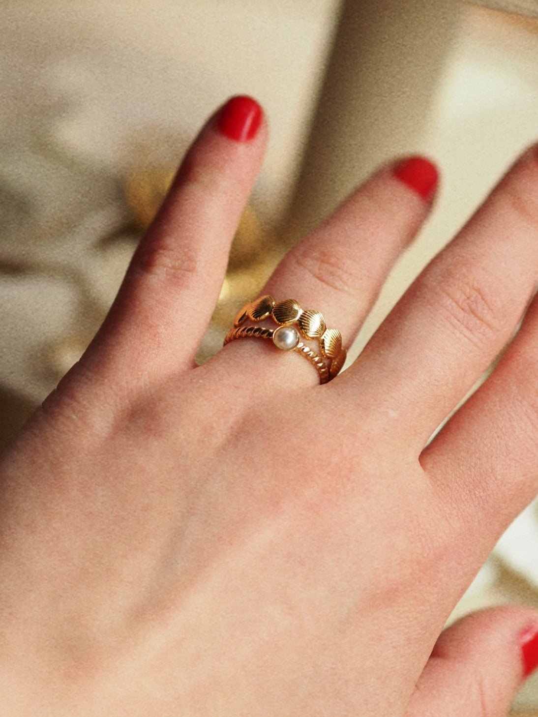 Summer Catch Pearl Ring