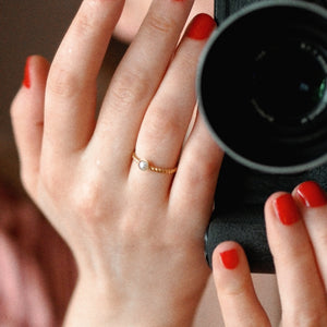 Summer Catch Pearl Ring