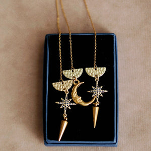 Lunara Chain Earrings set of 3 / Sparkle Limited Collection