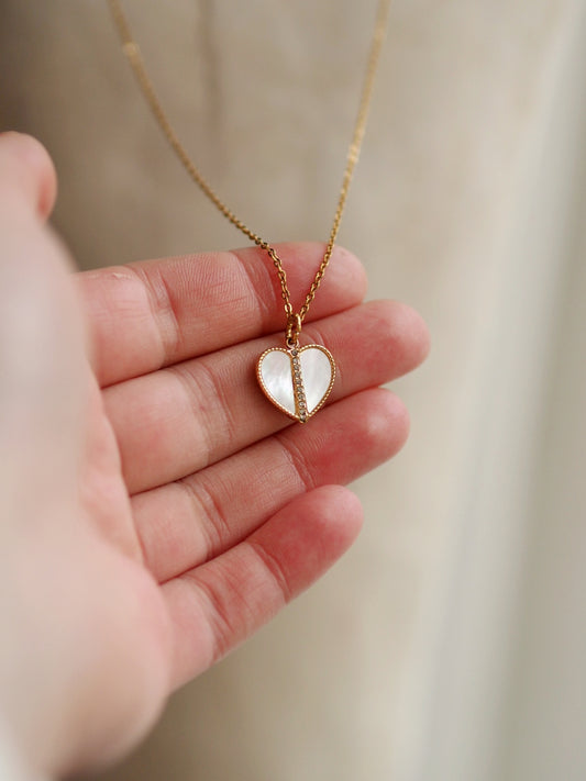 Mother of Pearl Heart Necklace
