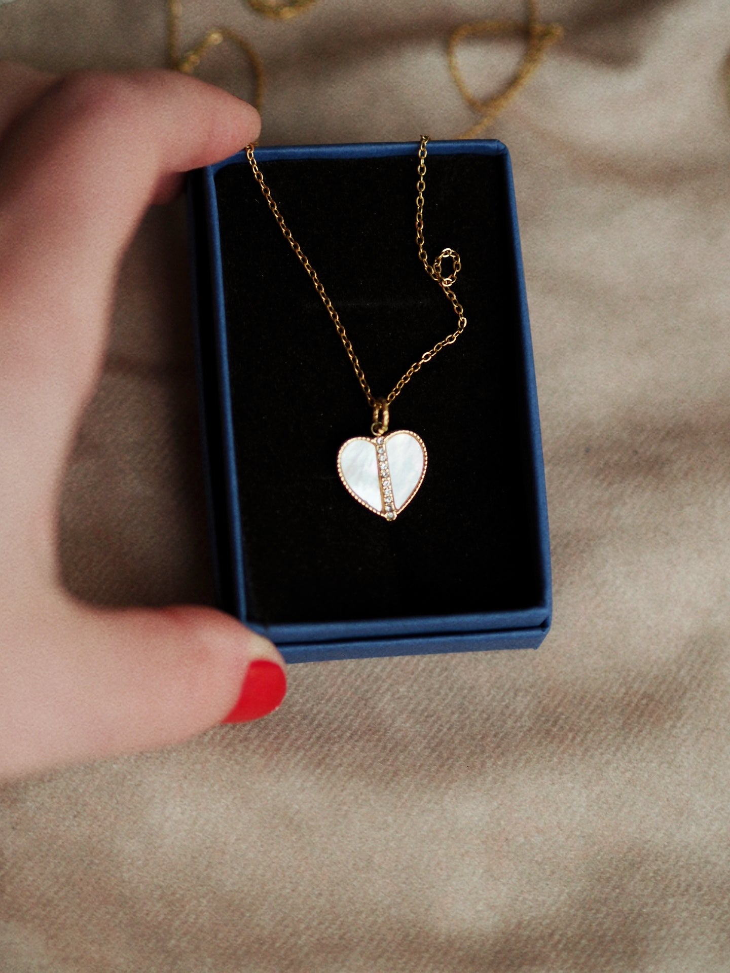 Mother of Pearl Heart Necklace