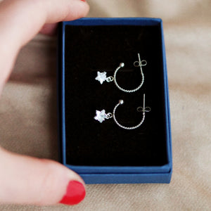 Atlas Magic Star Hoops in silver