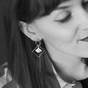 Signature Chain Earrings / Golden Era in Silver Colour