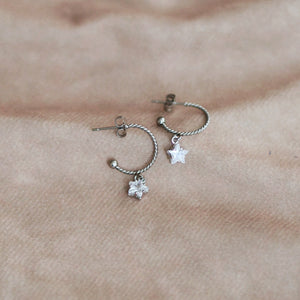 Atlas Magic Star Hoops in silver