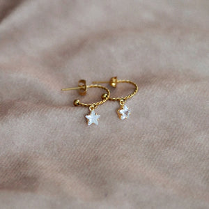 Atlas Magic Star Hoops in gold
