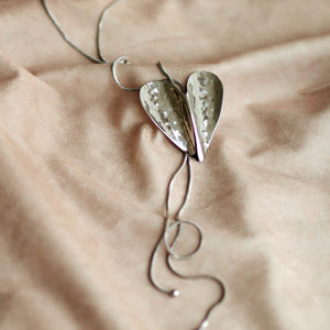Adjustable Heart Necklace in Silver