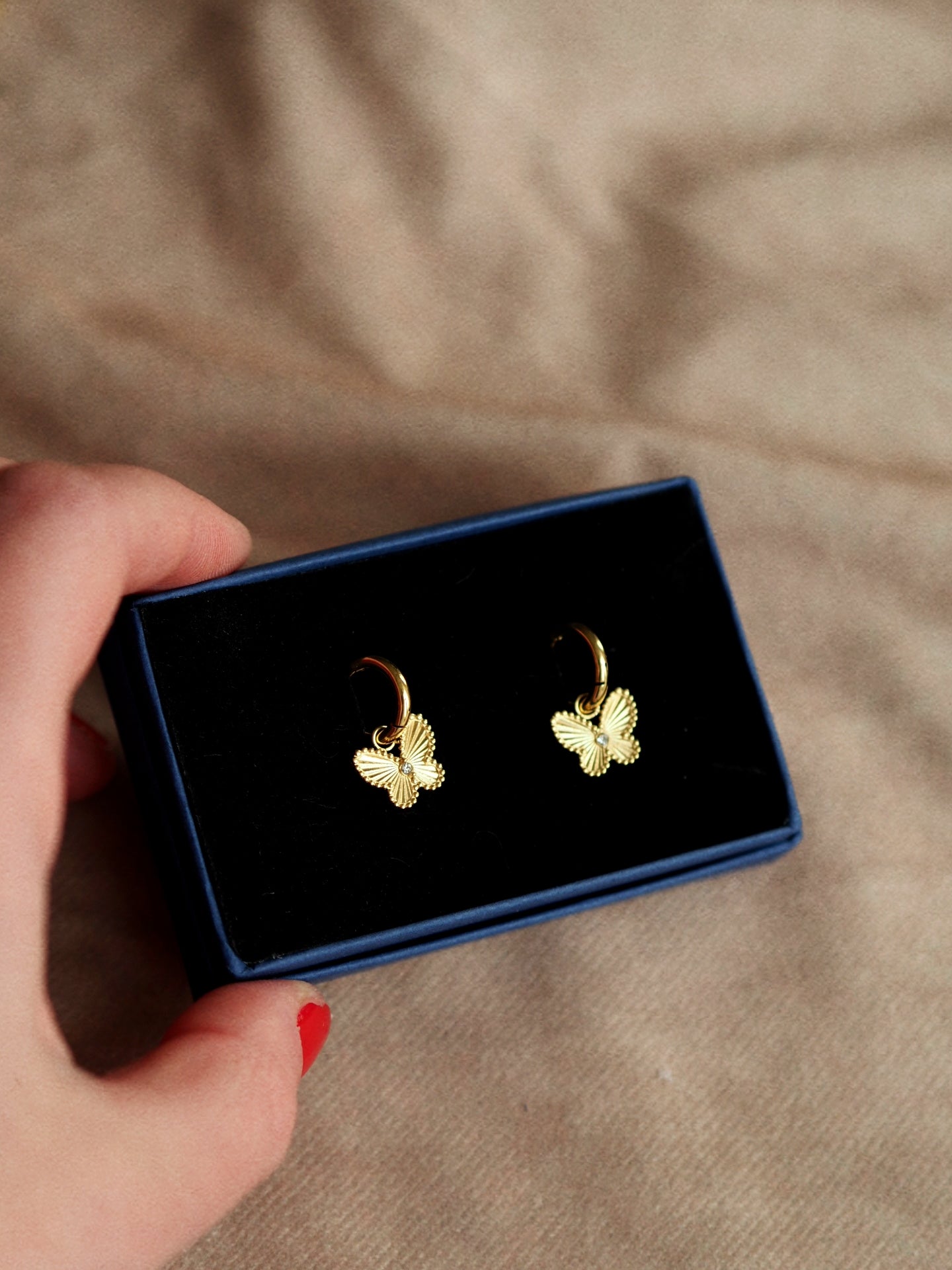 Butterfly Mini Hoops Blue