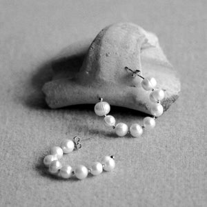 Magdalena Freshwater Pearl Earrings in Silver