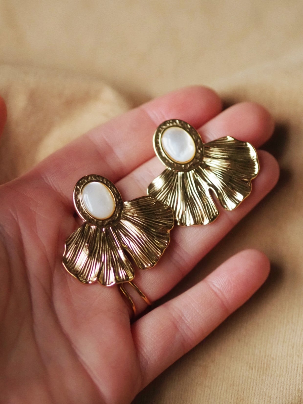 Renee Ginkgo Leaf Earrings