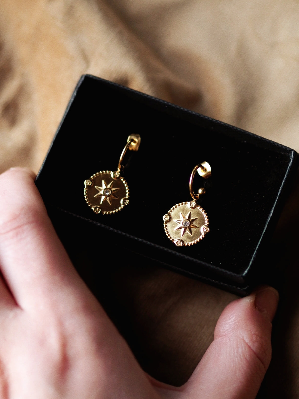 Atlas Sparkle Compass Earrings