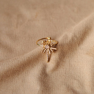 Angelina Sun Ring With Rhinestones in Gold
