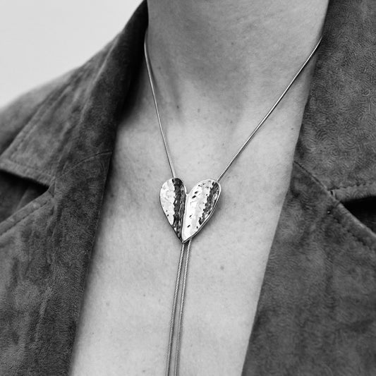 Adjustable Heart Necklace in Silver