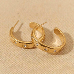 Star Half Hoops With Zirconia