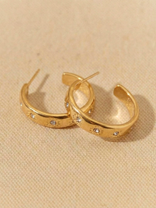 Star Half Hoops With Zirconia
