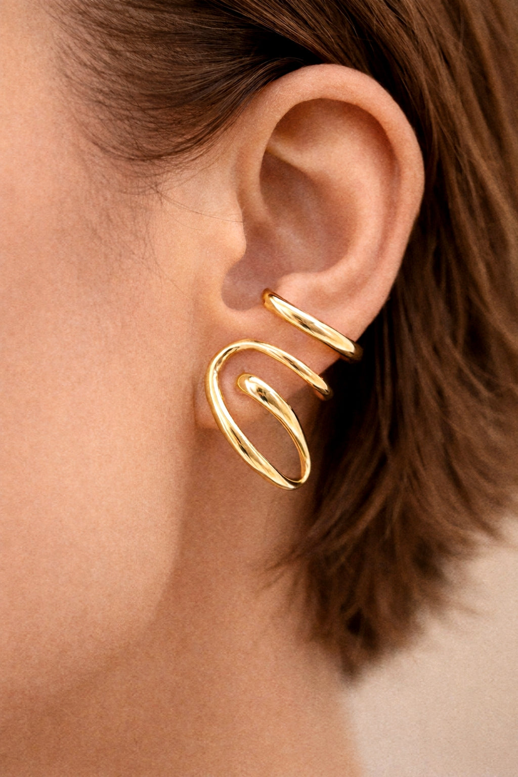 Emily Cuff Earrings in Gold Colour