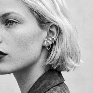 Emily Cuff Earrings in Silver Colour