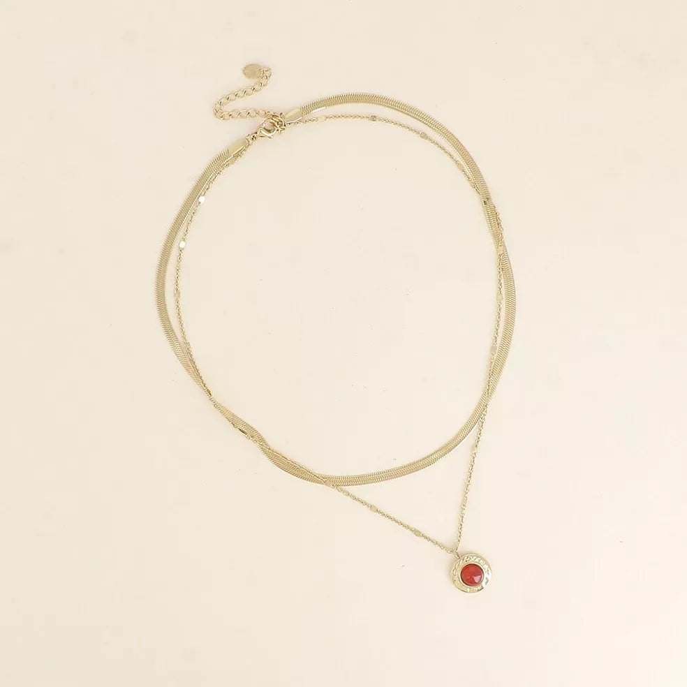 Gemma Gemstone Necklace / orange