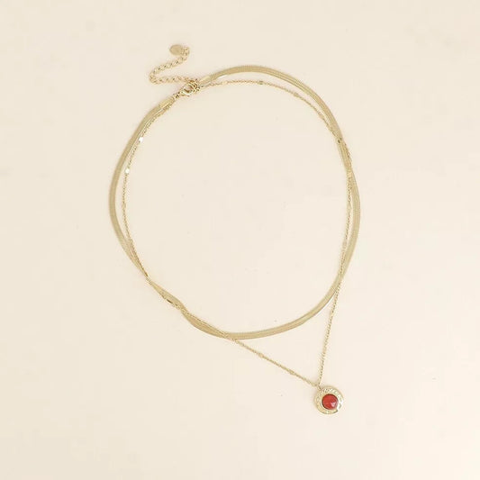 Gemma Gemstone Necklace / orange