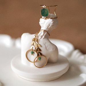 Evelyn Green Square Stone Ring