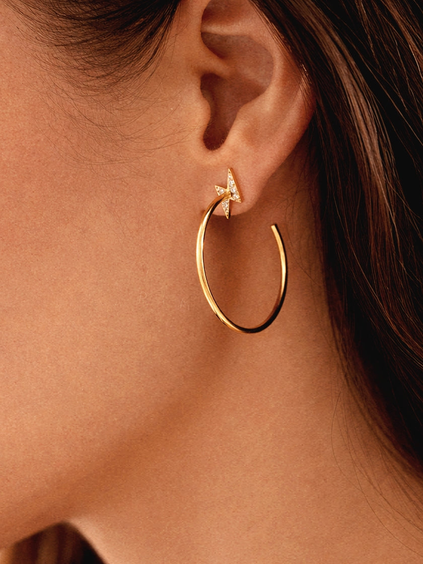 Large Star Hoops in Gold